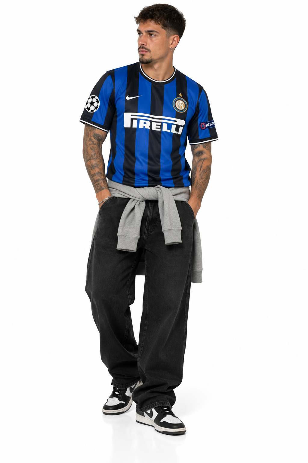 Inter Milan Retro Jersey 09/10 — worn, front