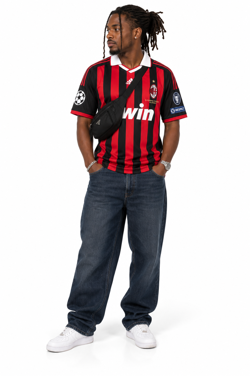 AC Milan Retro Jersey 08/09 — worn, front
