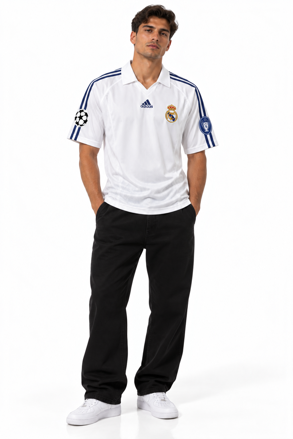 Real Madrid Retro Jersey 01/02 — worn, front