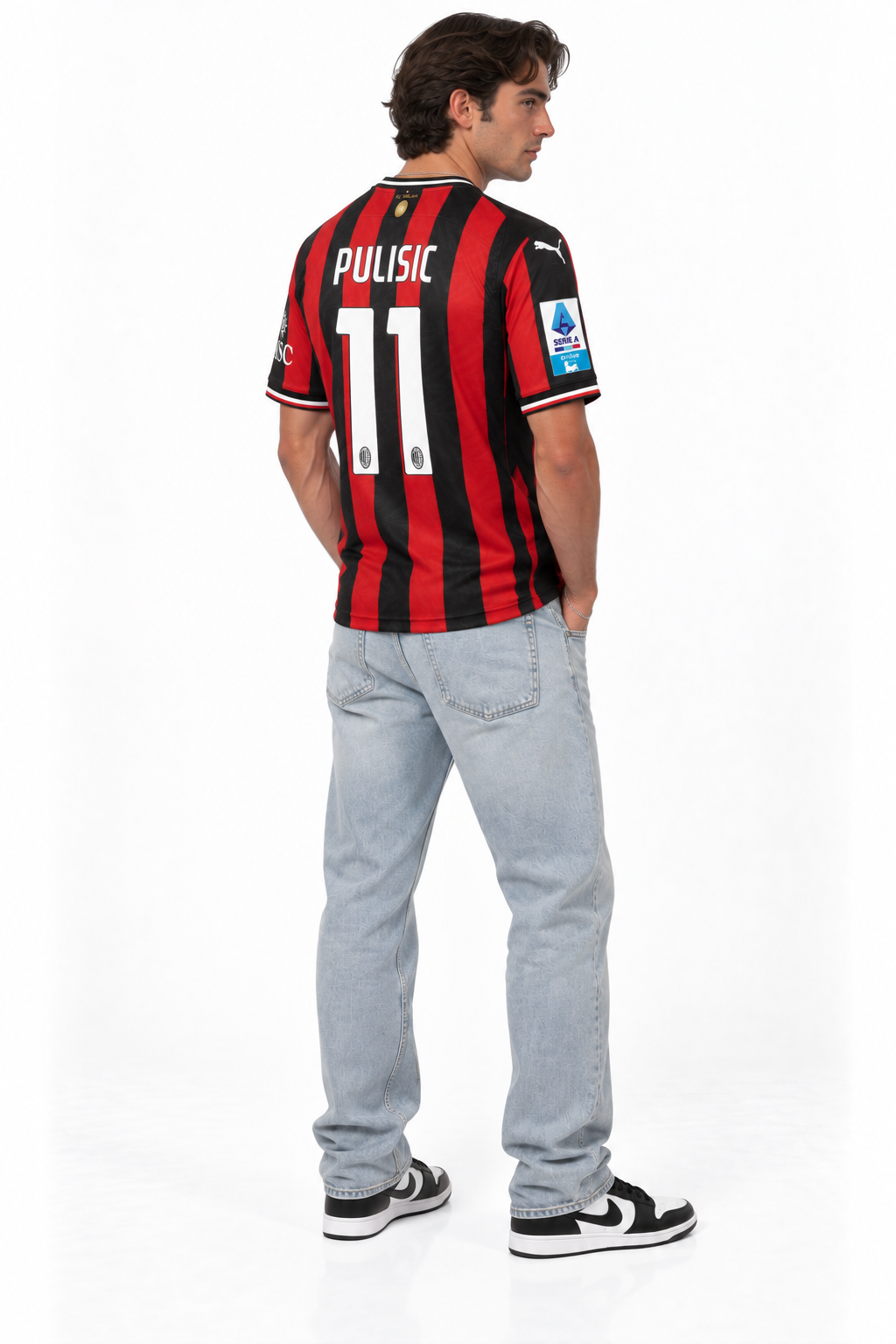 AC Milan Pulisic 11 — Home 25/26 — worn, front