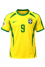 Brazil Home Retro Jersey 2002 – Ronaldo 9 — front
