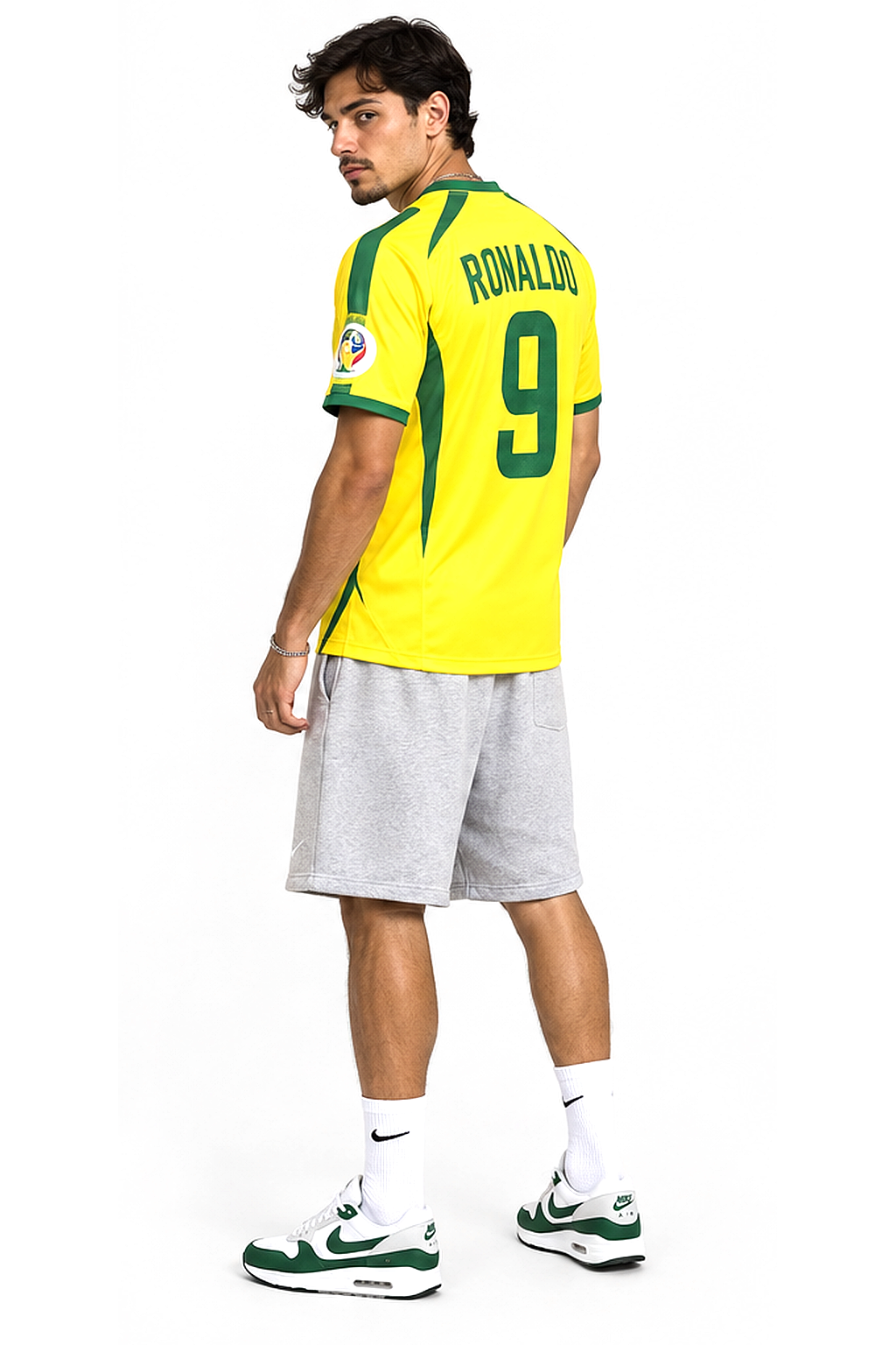 Brazil Home Retro Jersey 2002 – Ronaldo 9 — detail